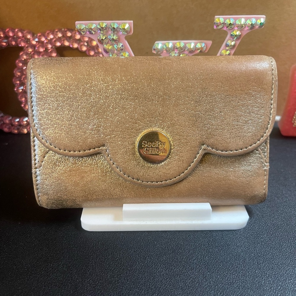See By Chloe Metallic Gold Wallet